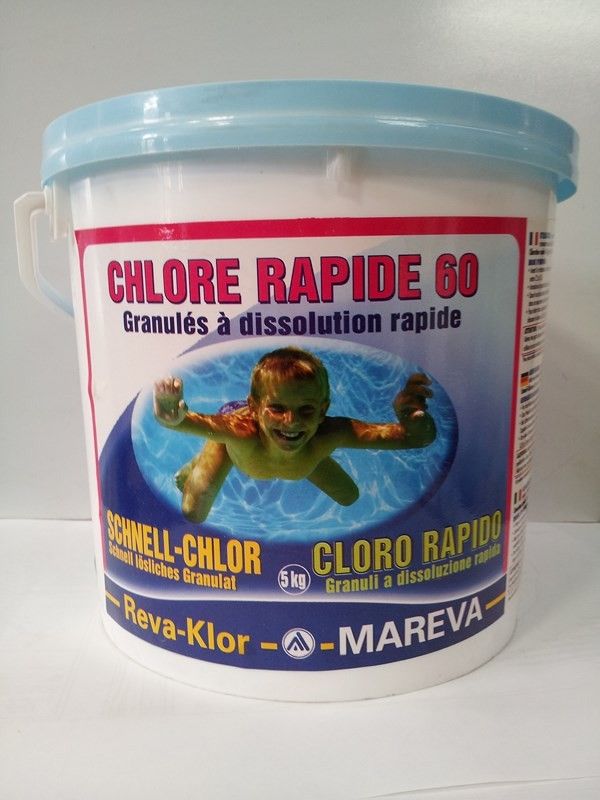Chlore rapide 60 : apport de chlore stabilisé pour les eaux troubles de la piscine